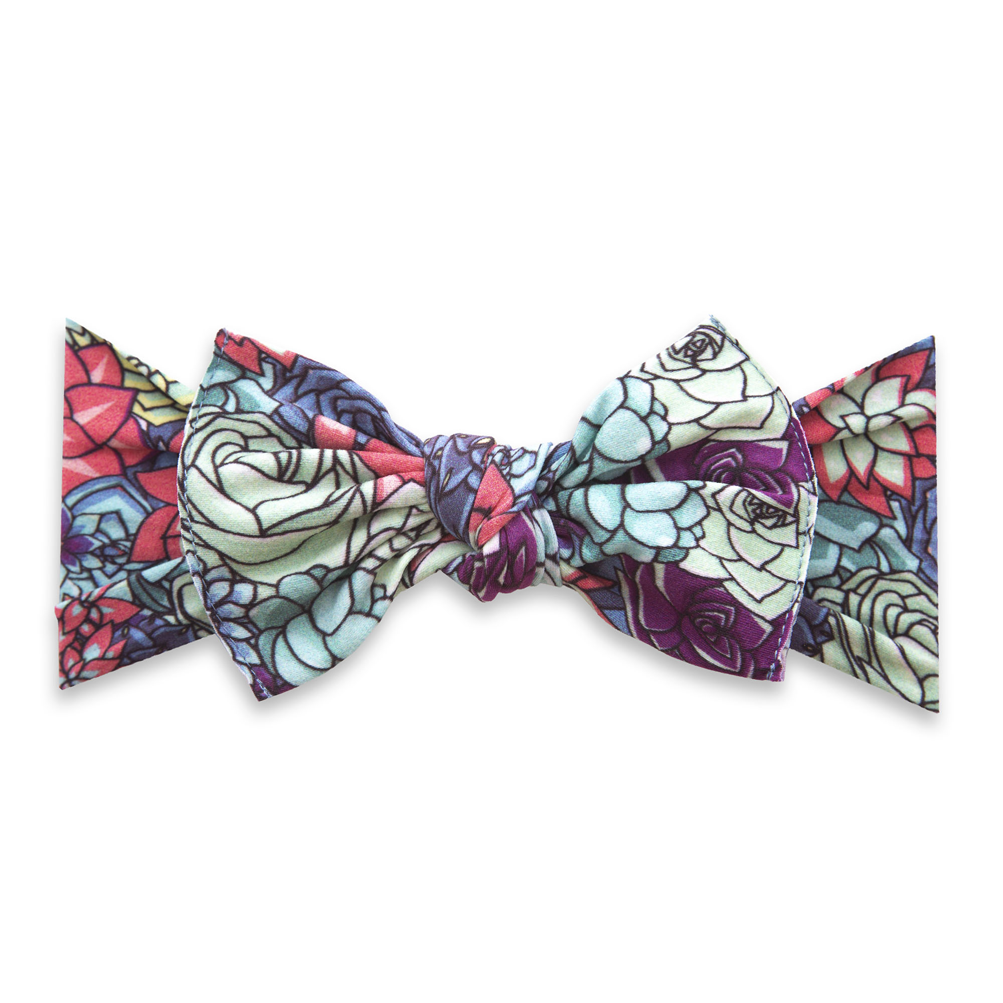Baby Bling Bows Printed Knot Headband in Agave Garden